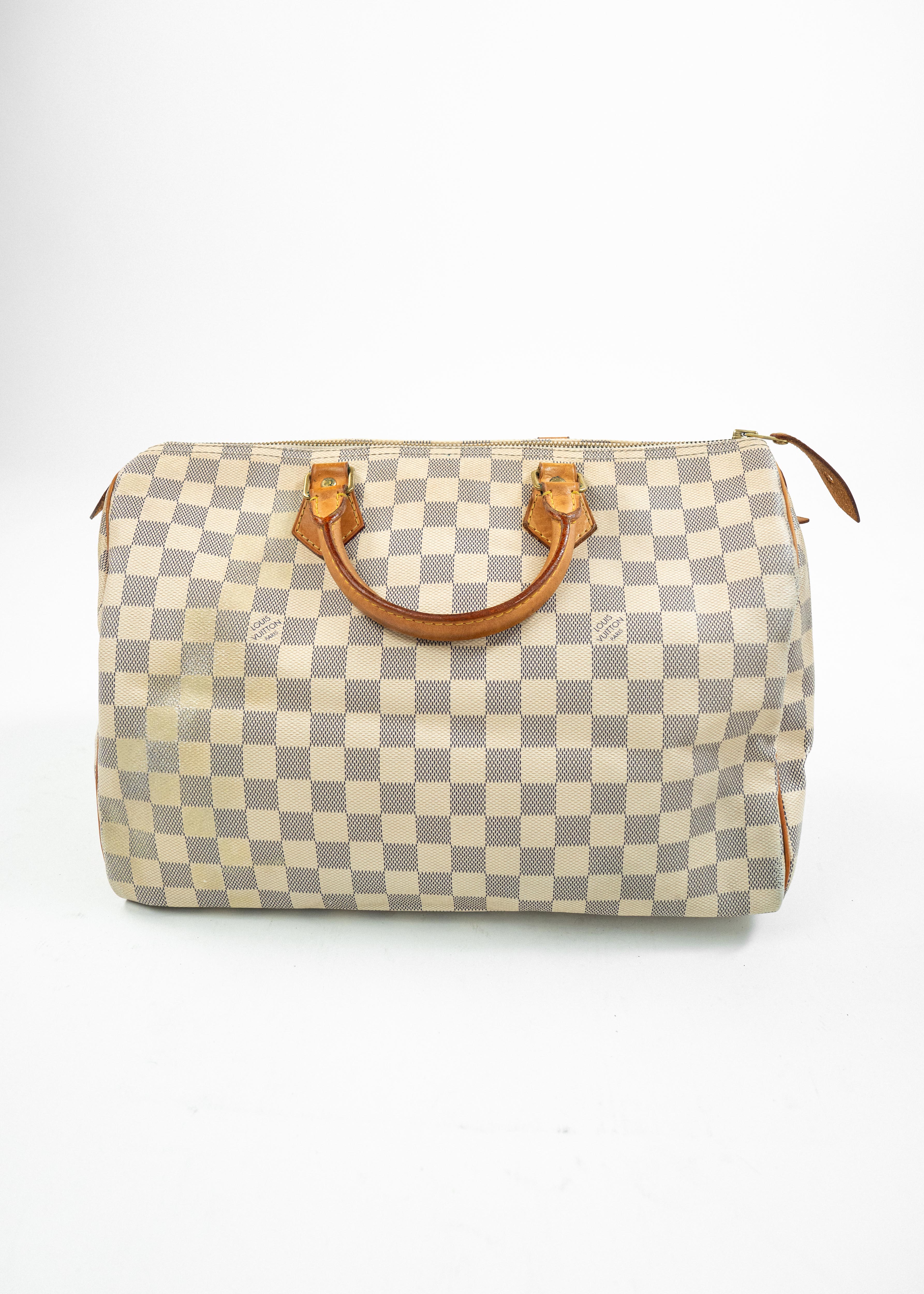 Borsa Louis Vuitton Speedy 40 - Damier Azur Canvas con Dettagli in Pelle Naturale