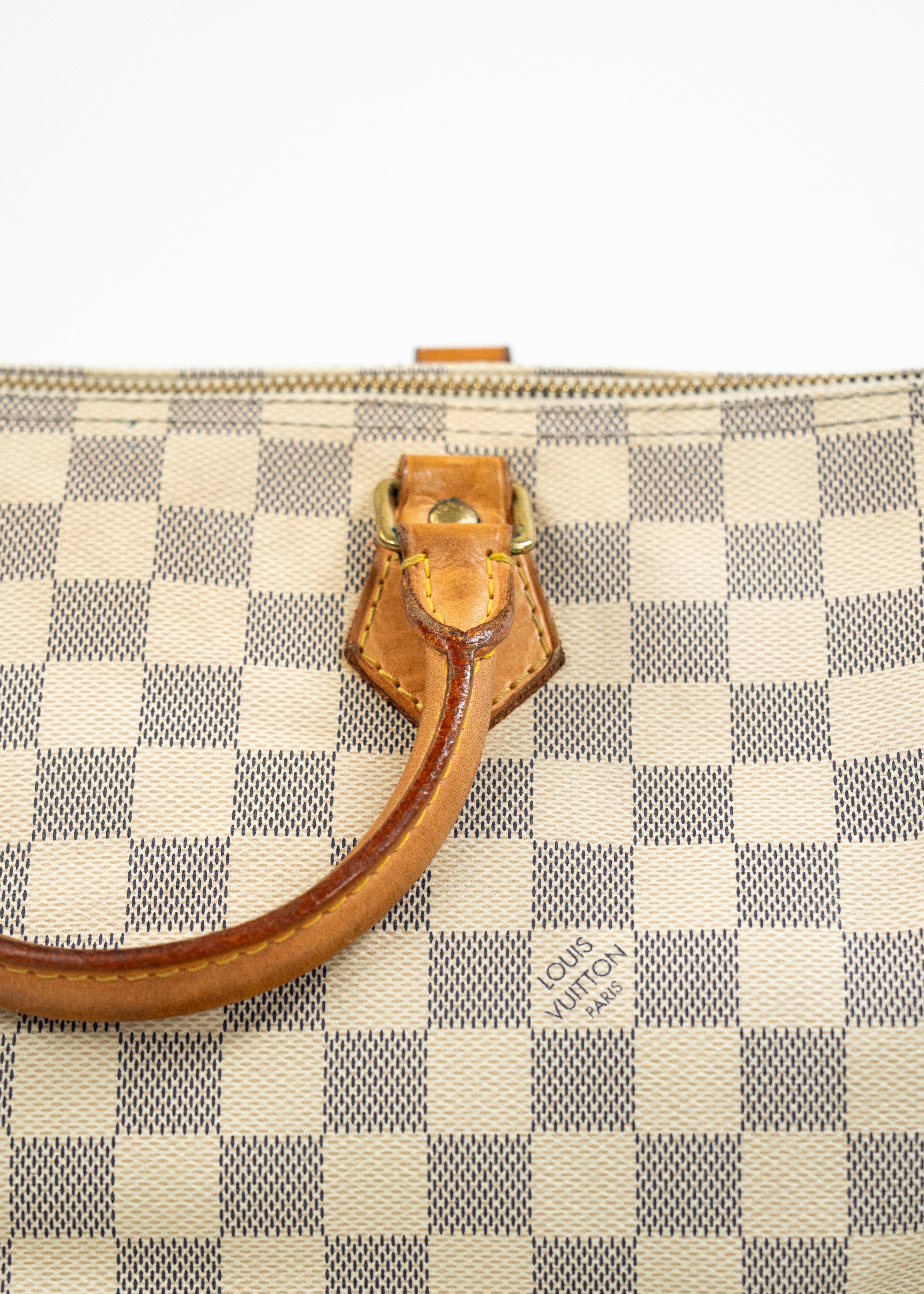 Borsa Louis Vuitton Speedy 40 - Damier Azur Canvas con Dettagli in Pelle Naturale