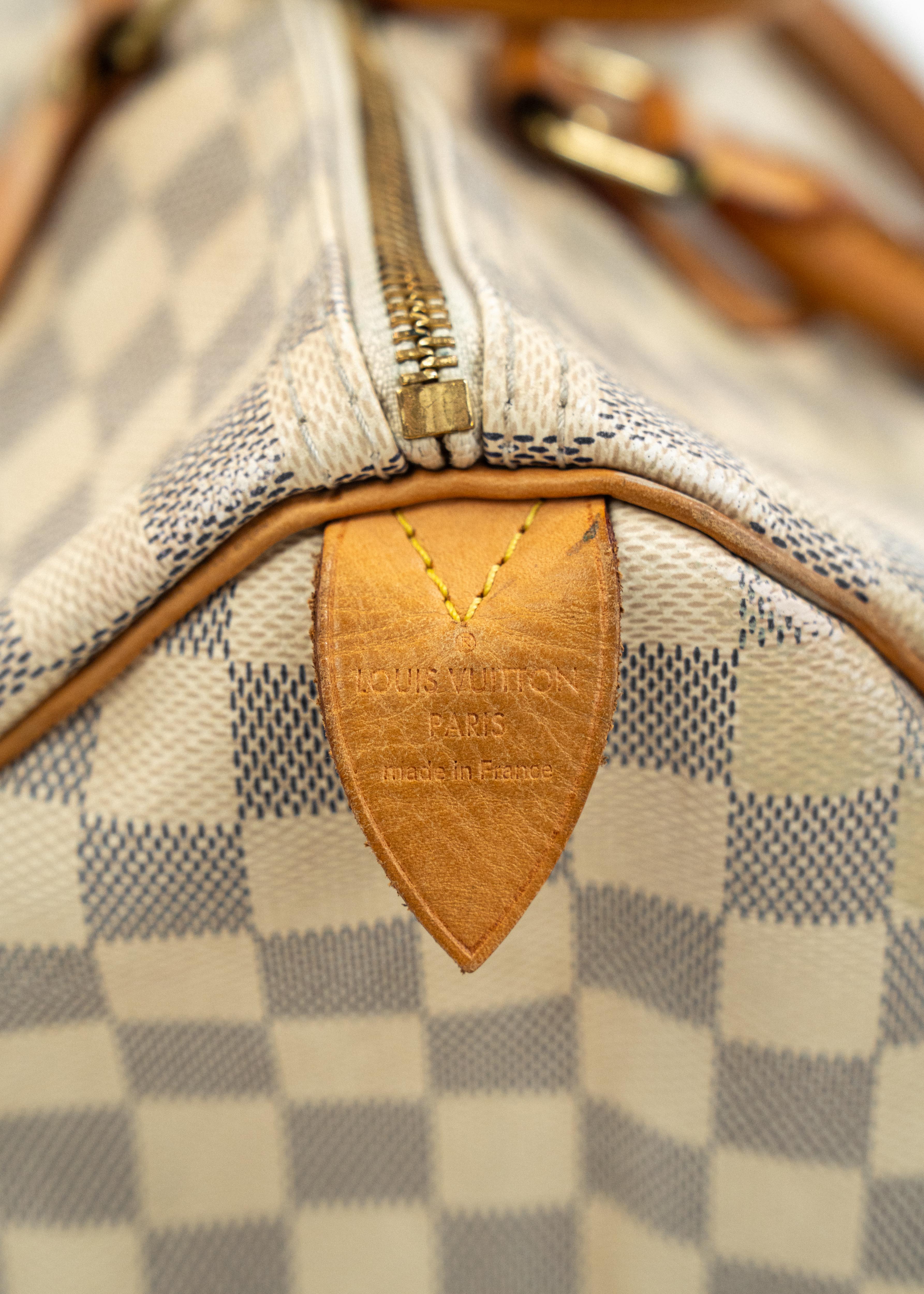 Borsa Louis Vuitton Speedy 40 - Damier Azur Canvas con Dettagli in Pelle Naturale