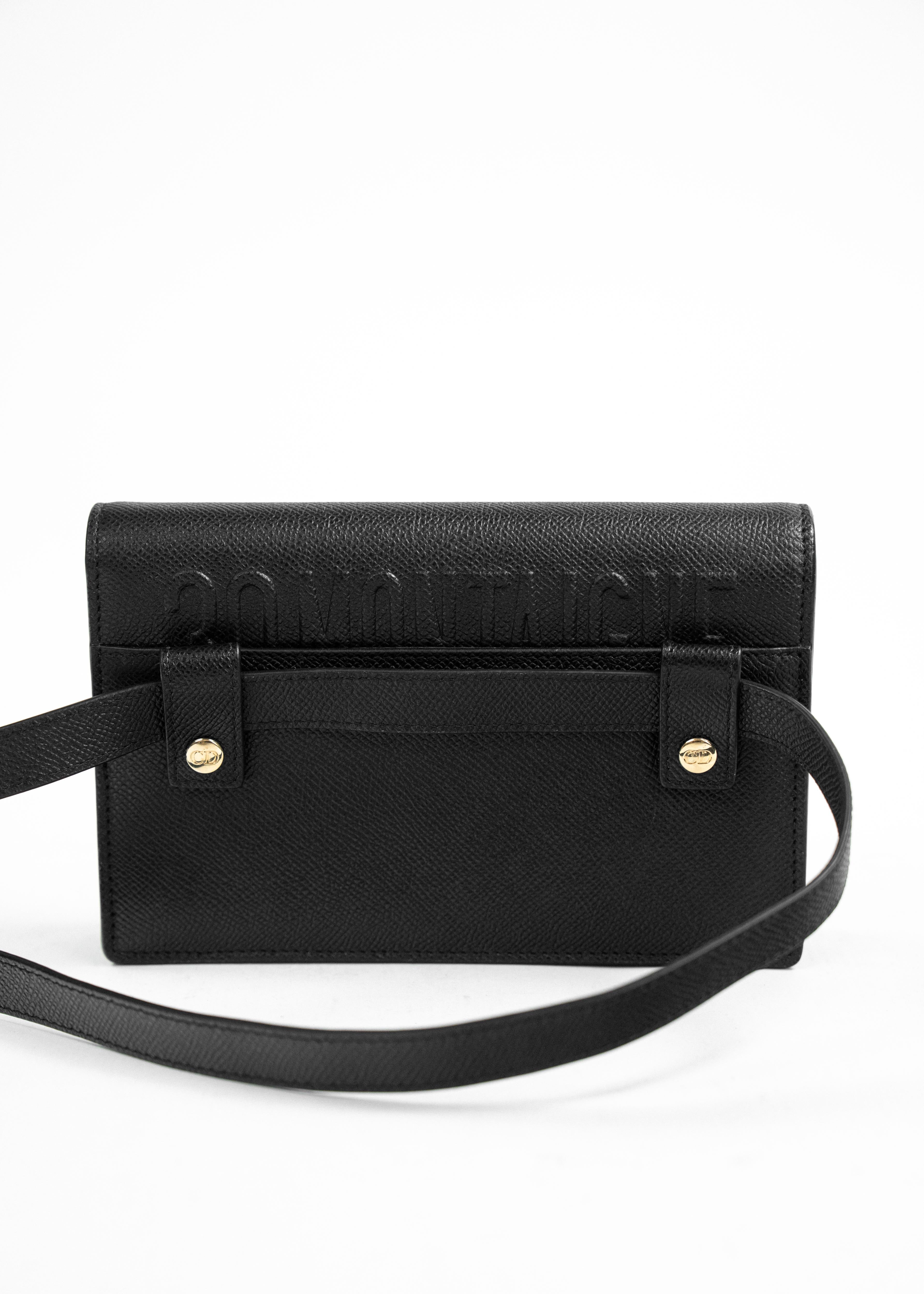 Borsa Dior Saddle Belt Bag - Pelle Saffiano Nera con Logo CD Dorato