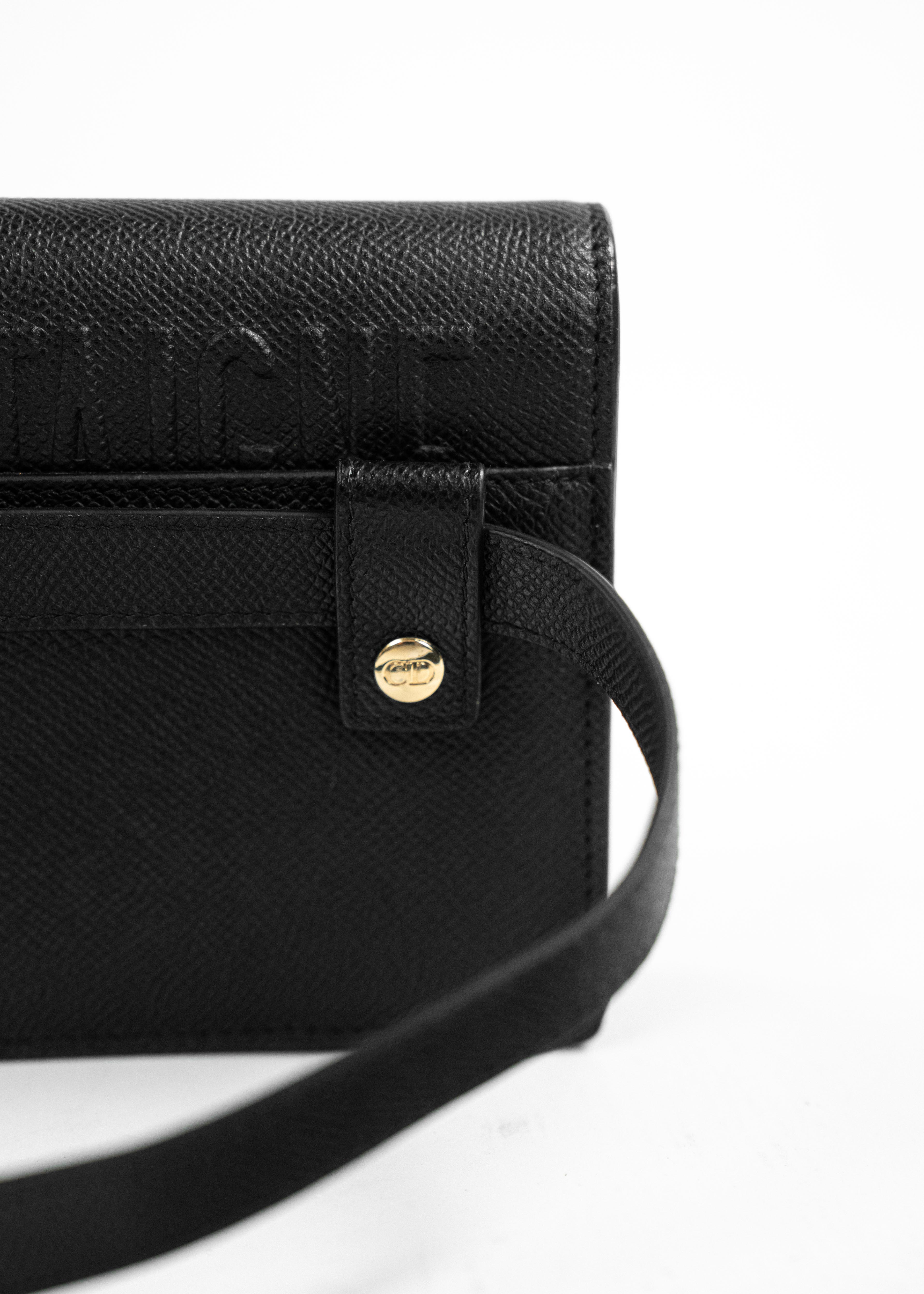 Borsa Dior Saddle Belt Bag - Pelle Saffiano Nera con Logo CD Dorato
