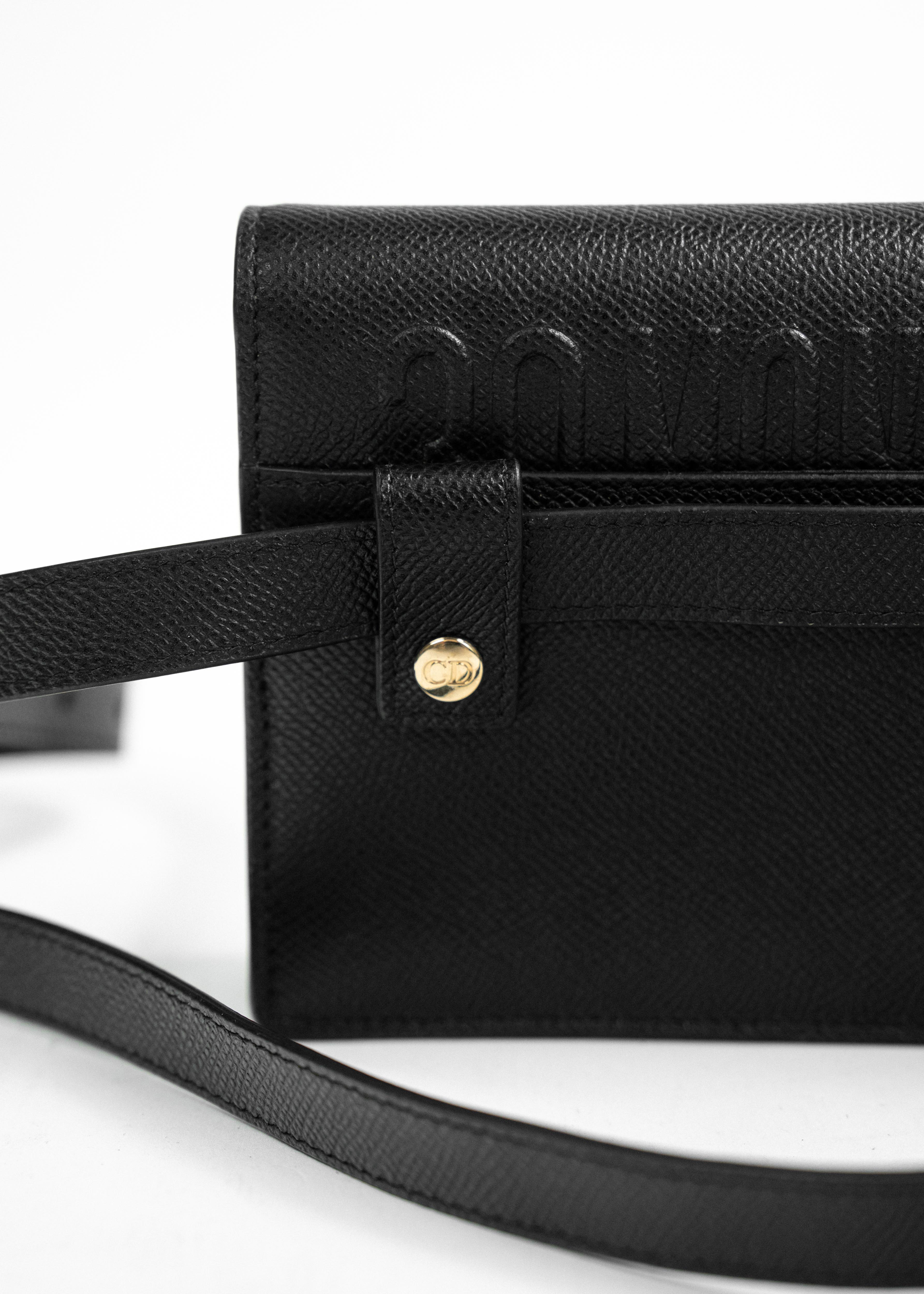 Borsa Dior Saddle Belt Bag - Pelle Saffiano Nera con Logo CD Dorato