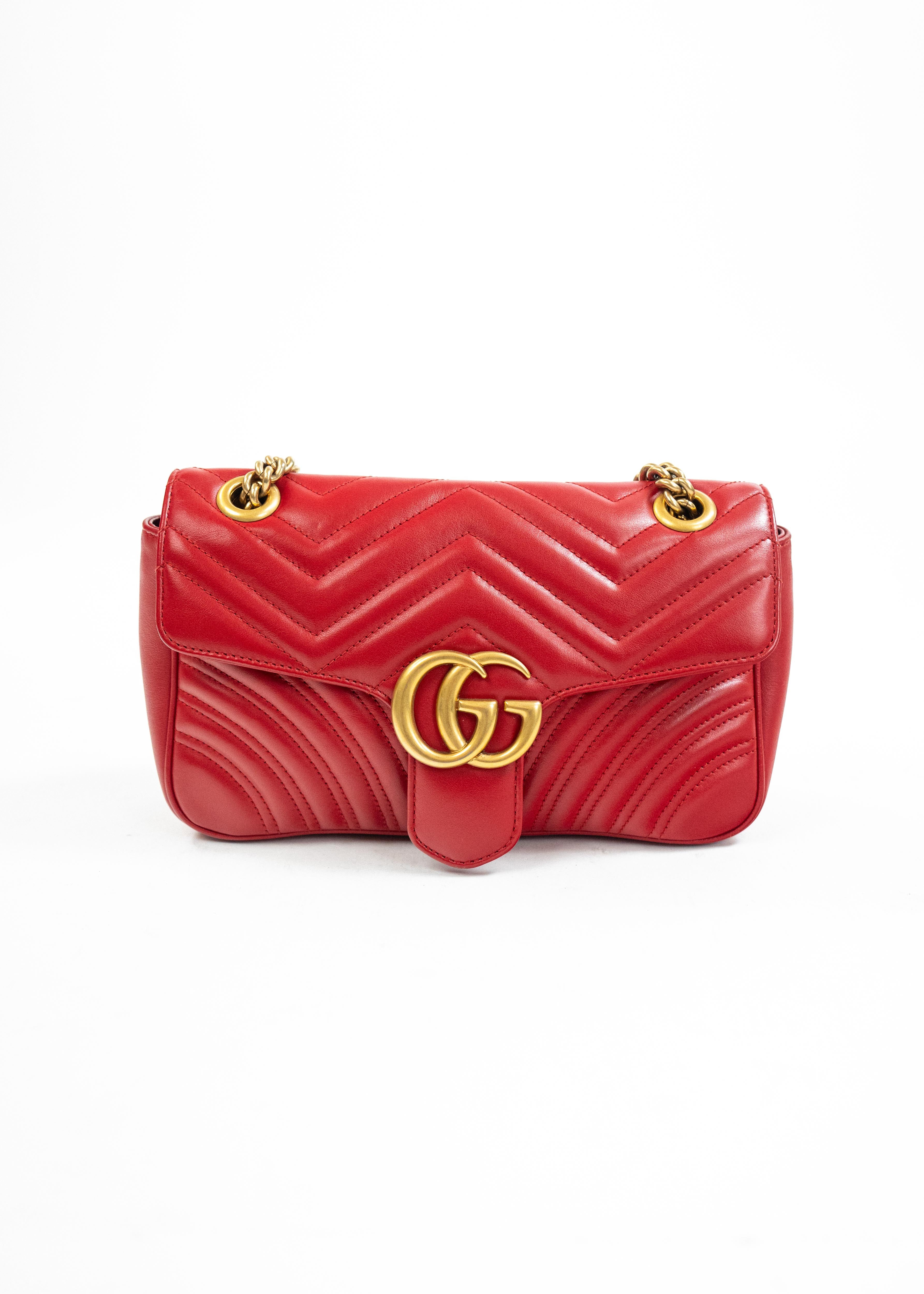 Borsa Gucci GG Marmont Mini - Pelle Matelassé Rossa con Dettagli in Oro