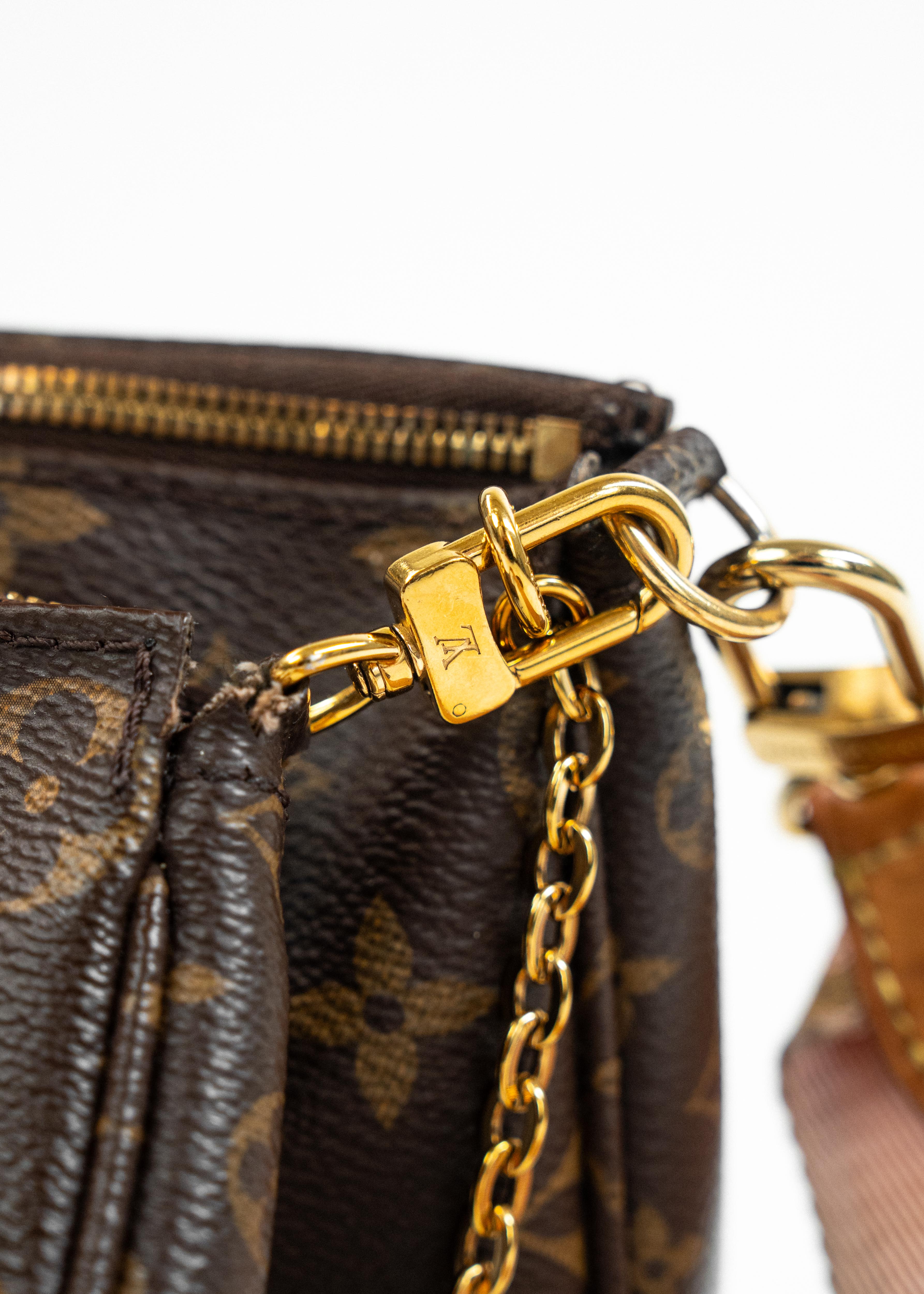 Borsa Louis Vuitton Multi Pochette Accessoires - Monogram Canvas con Tracolla Rosa