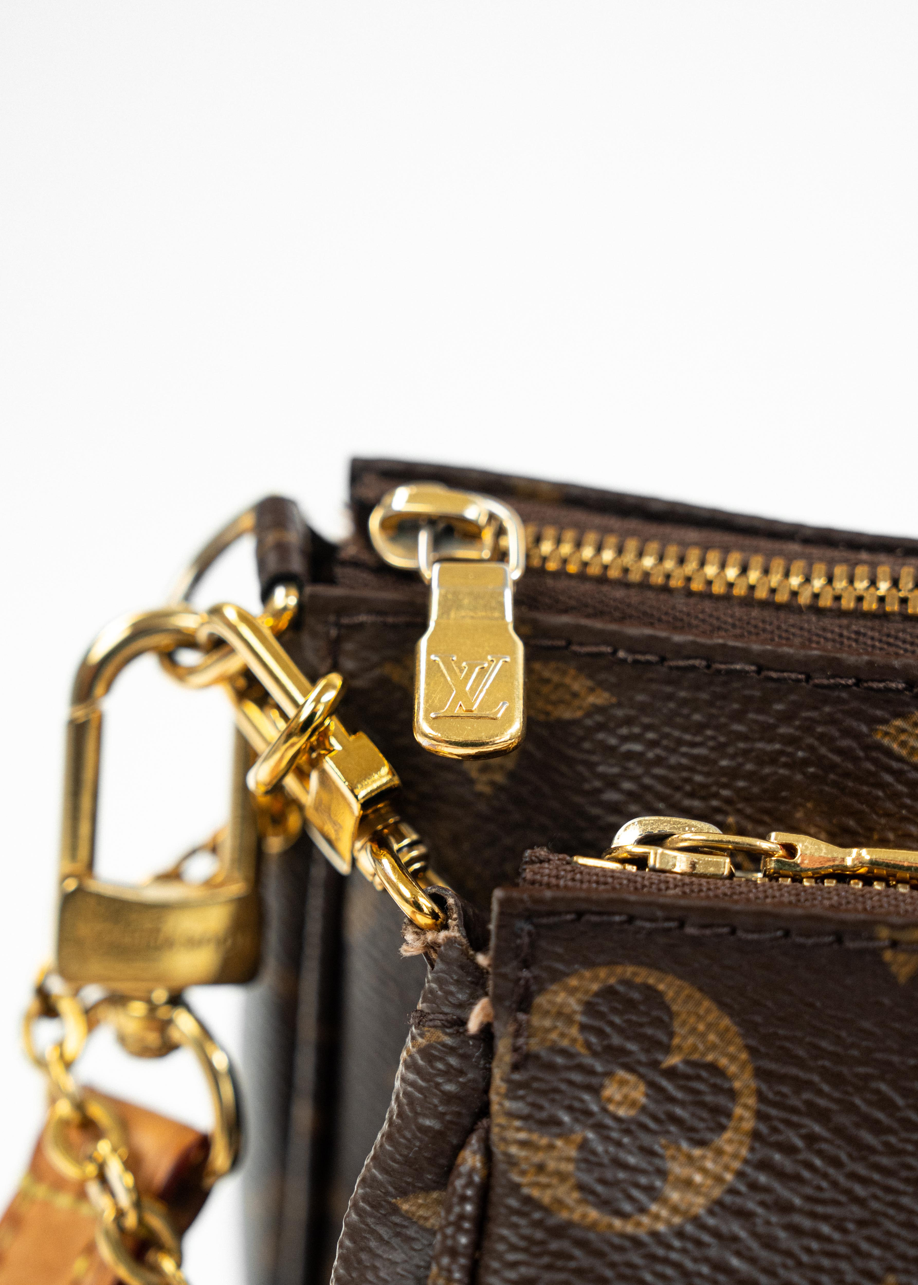 Borsa Louis Vuitton Multi Pochette Accessoires - Monogram Canvas con Tracolla Rosa