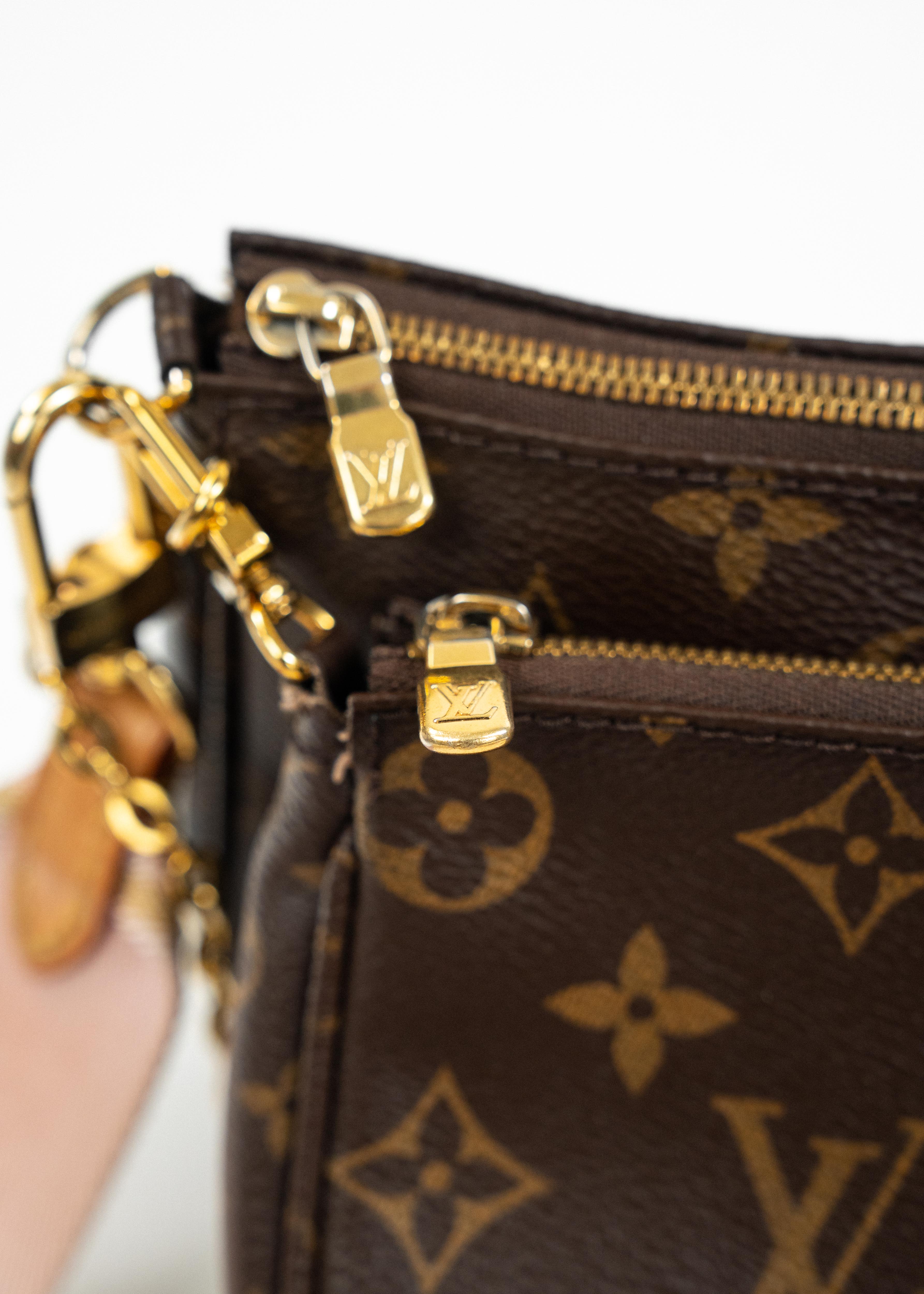 Borsa Louis Vuitton Multi Pochette Accessoires - Monogram Canvas con Tracolla Rosa