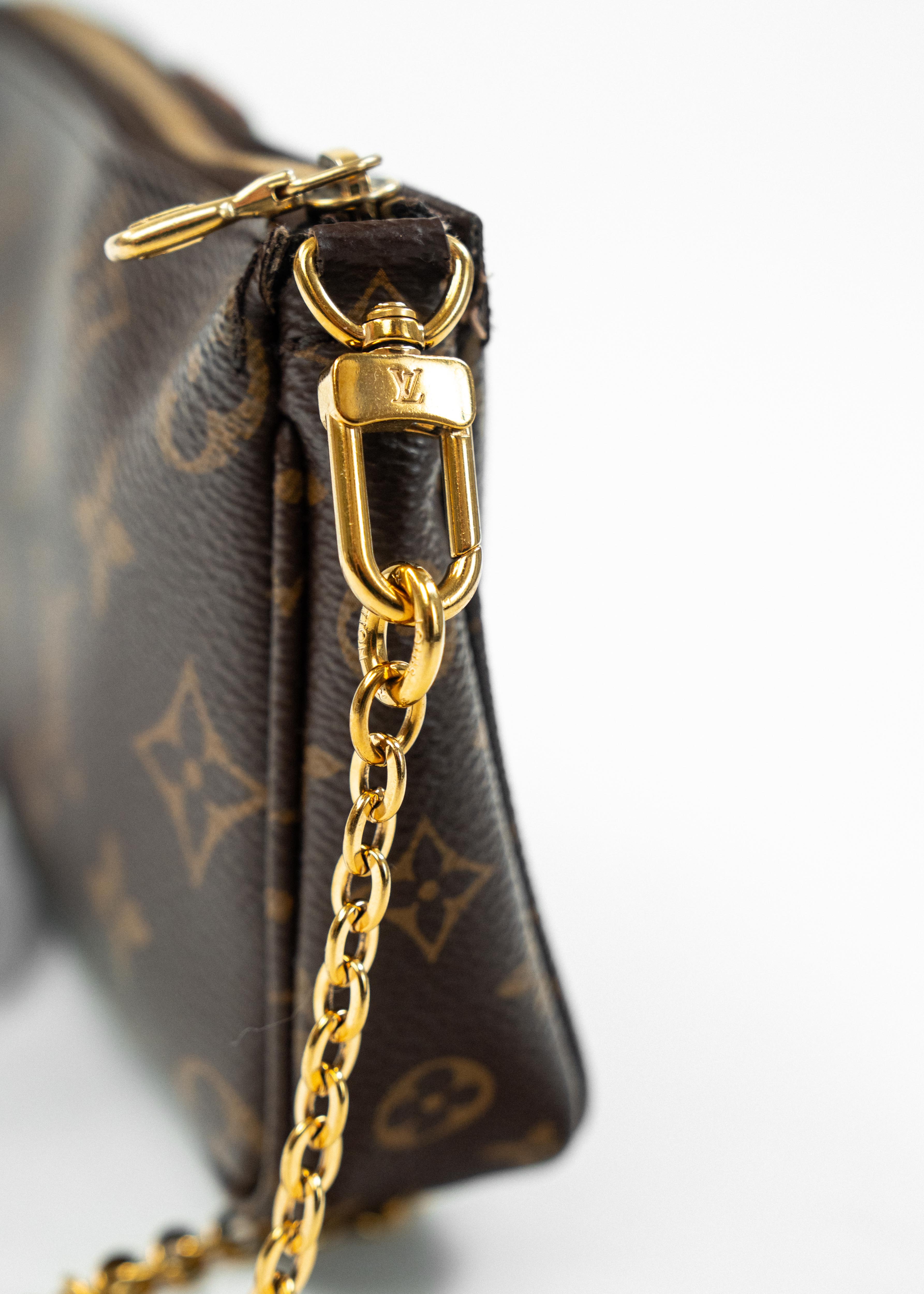 Borsa Louis Vuitton Multi Pochette Accessoires - Monogram Canvas con Tracolla Rosa