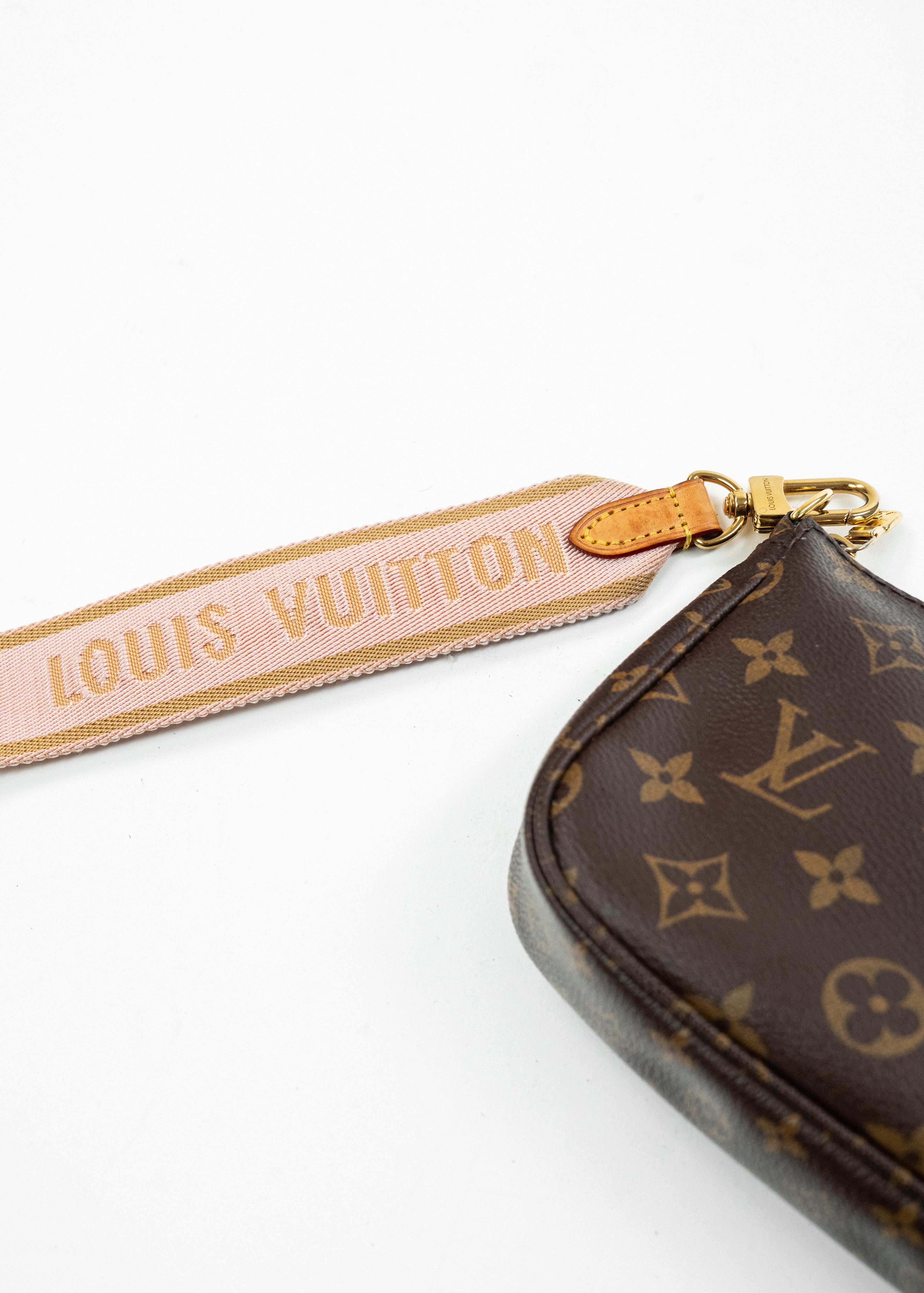 Borsa Louis Vuitton Multi Pochette Accessoires - Monogram Canvas con Tracolla Rosa