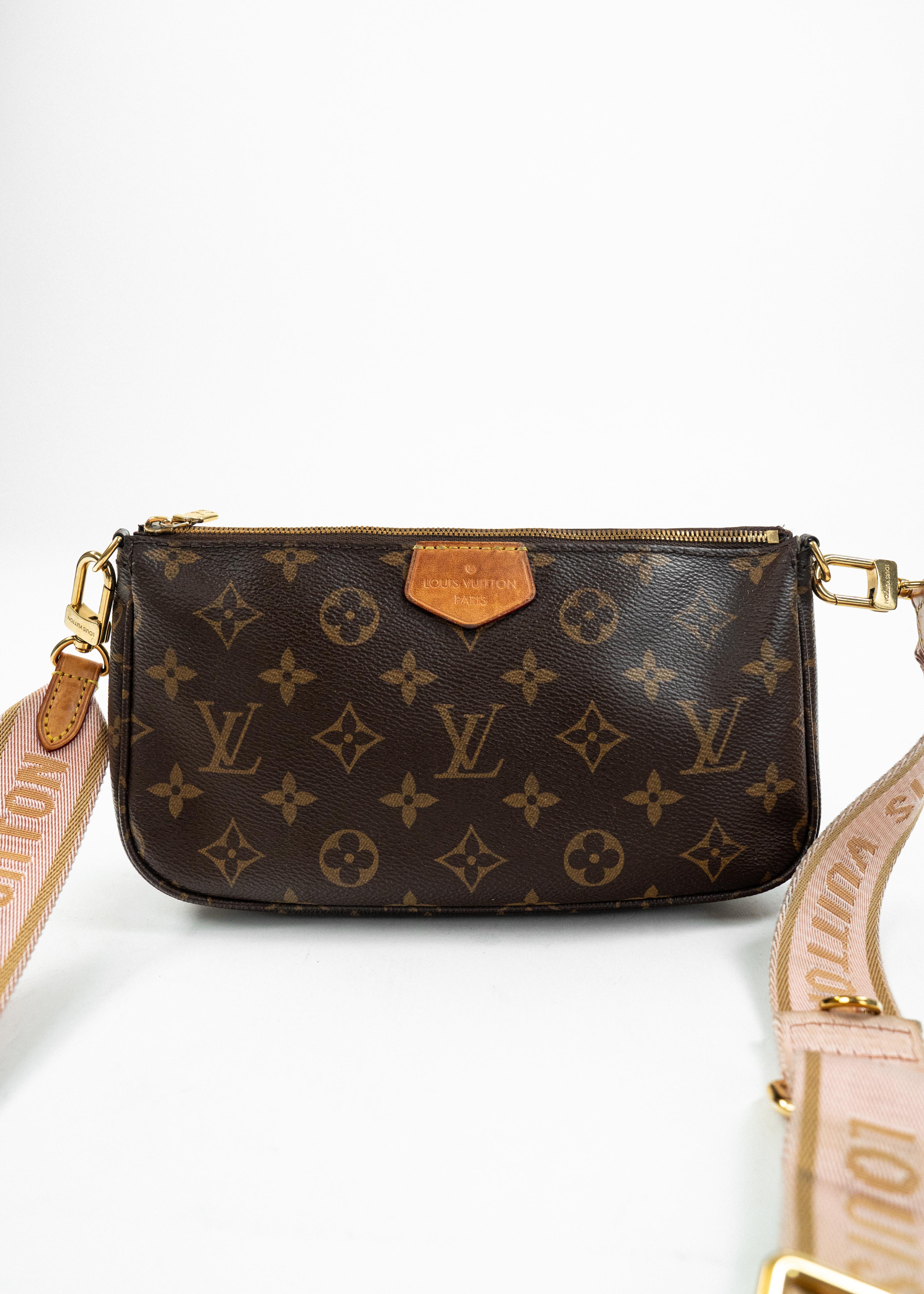 Borsa Louis Vuitton Multi Pochette Accessoires - Monogram Canvas con Tracolla Rosa