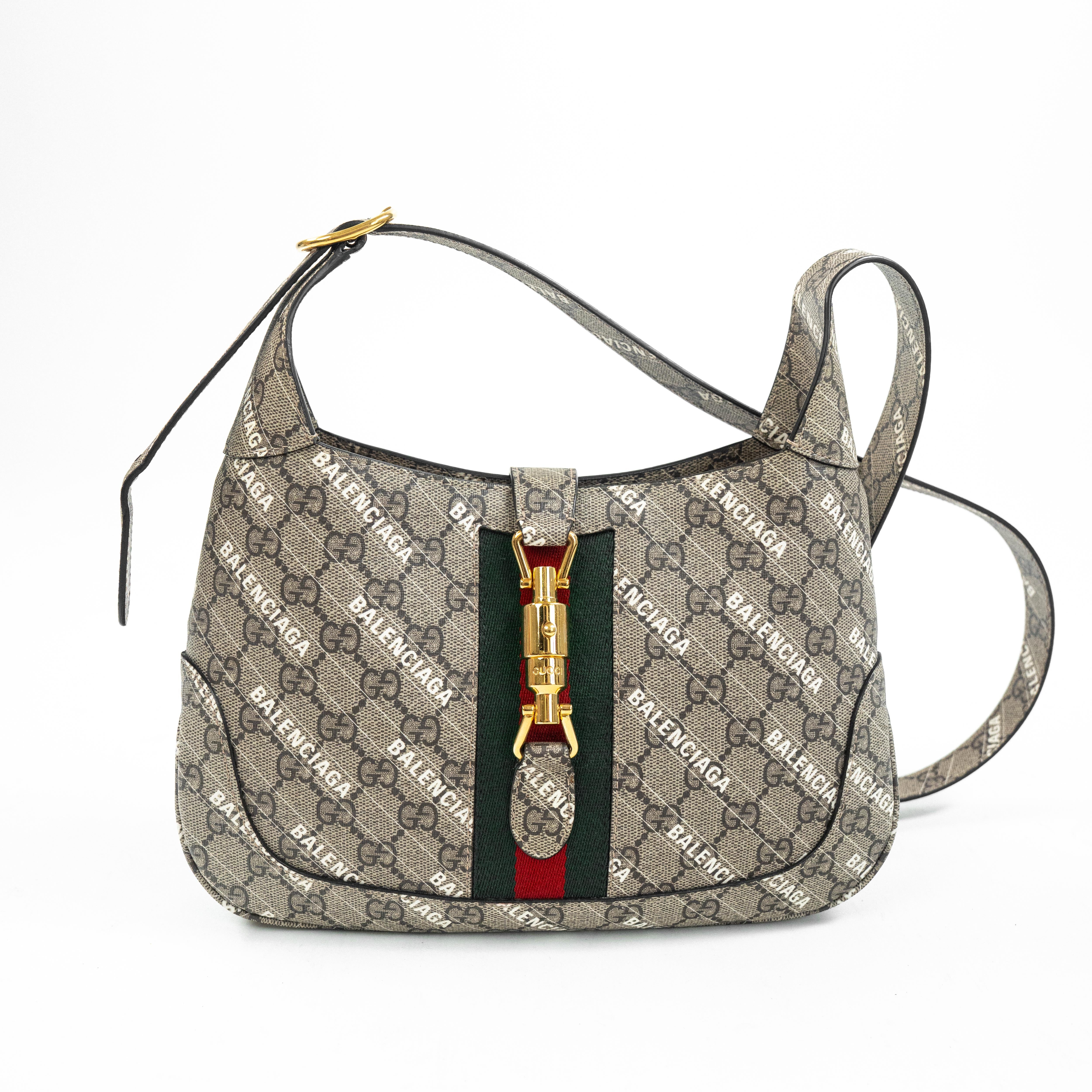 Borsa Balenciaga Hobo GG - Monogram Canvas con Dettagli in Pelle e Fibbia Dorata