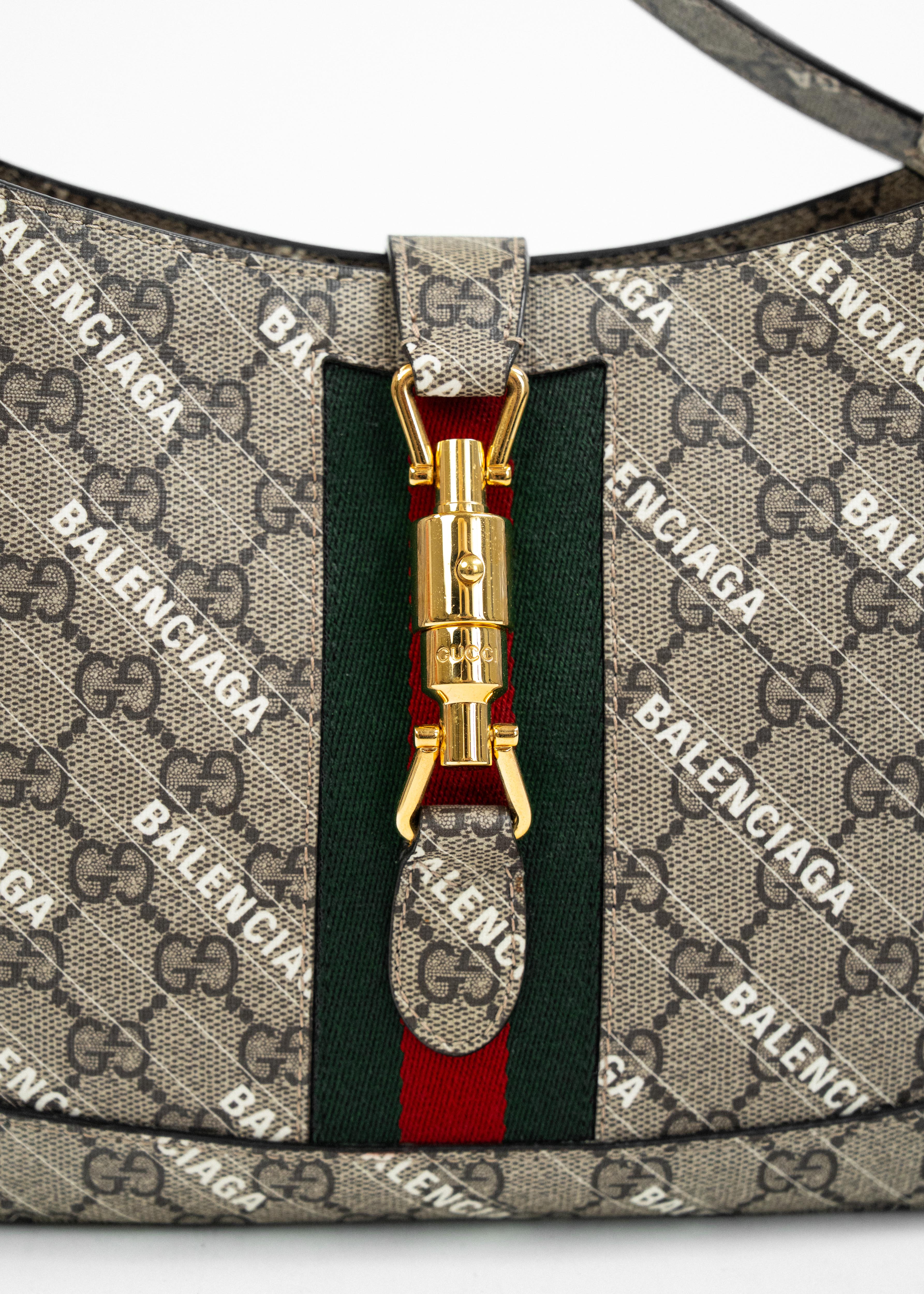 Borsa Balenciaga Hobo GG - Monogram Canvas con Dettagli in Pelle e Fibbia Dorata