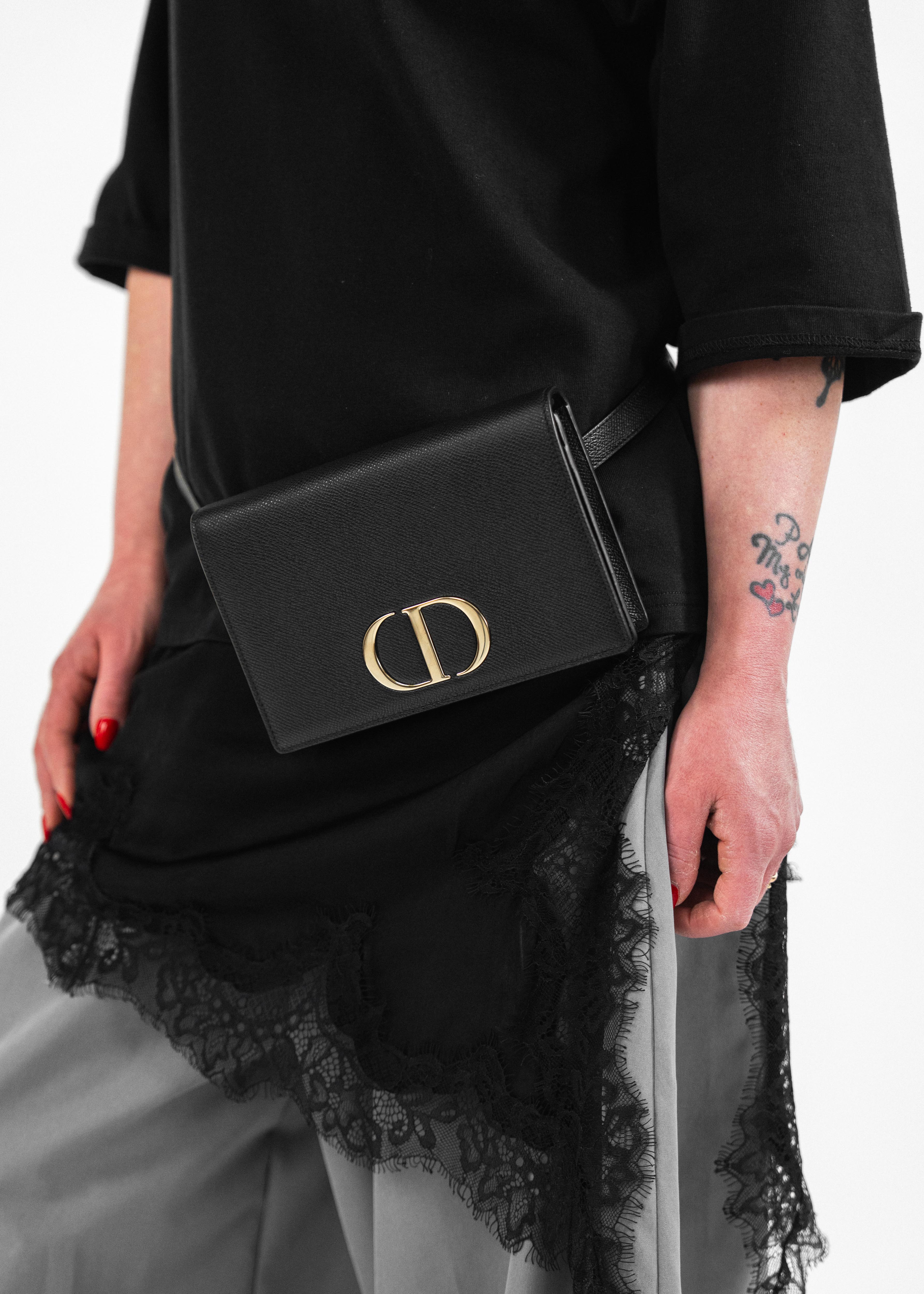 Borsa Dior Saddle Belt Bag - Pelle Saffiano Nera con Logo CD Dorato
